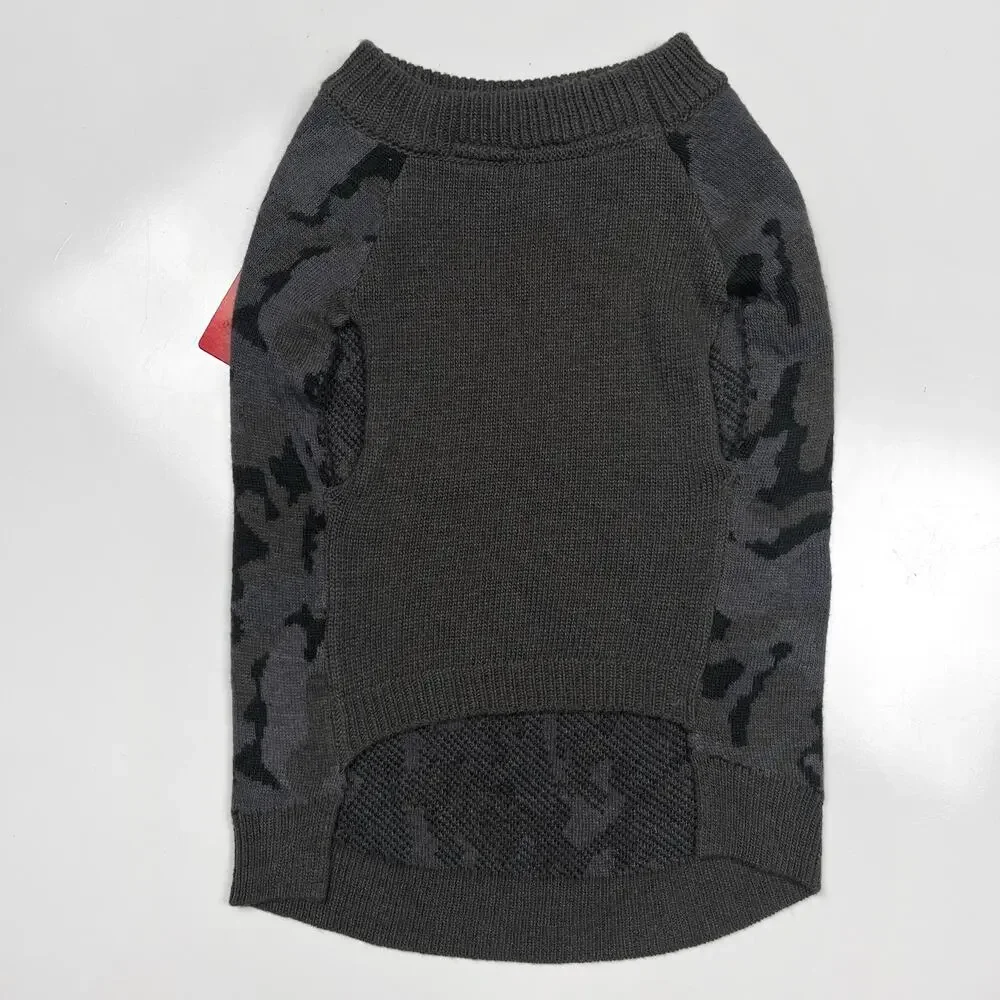 NWT Reddy Gray Camo Dog Sweater Pet Clothes Clothing Grey Camouflage